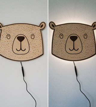 Lampy, osvětlení /  drevena-lampa-medved-lovel.jpg 